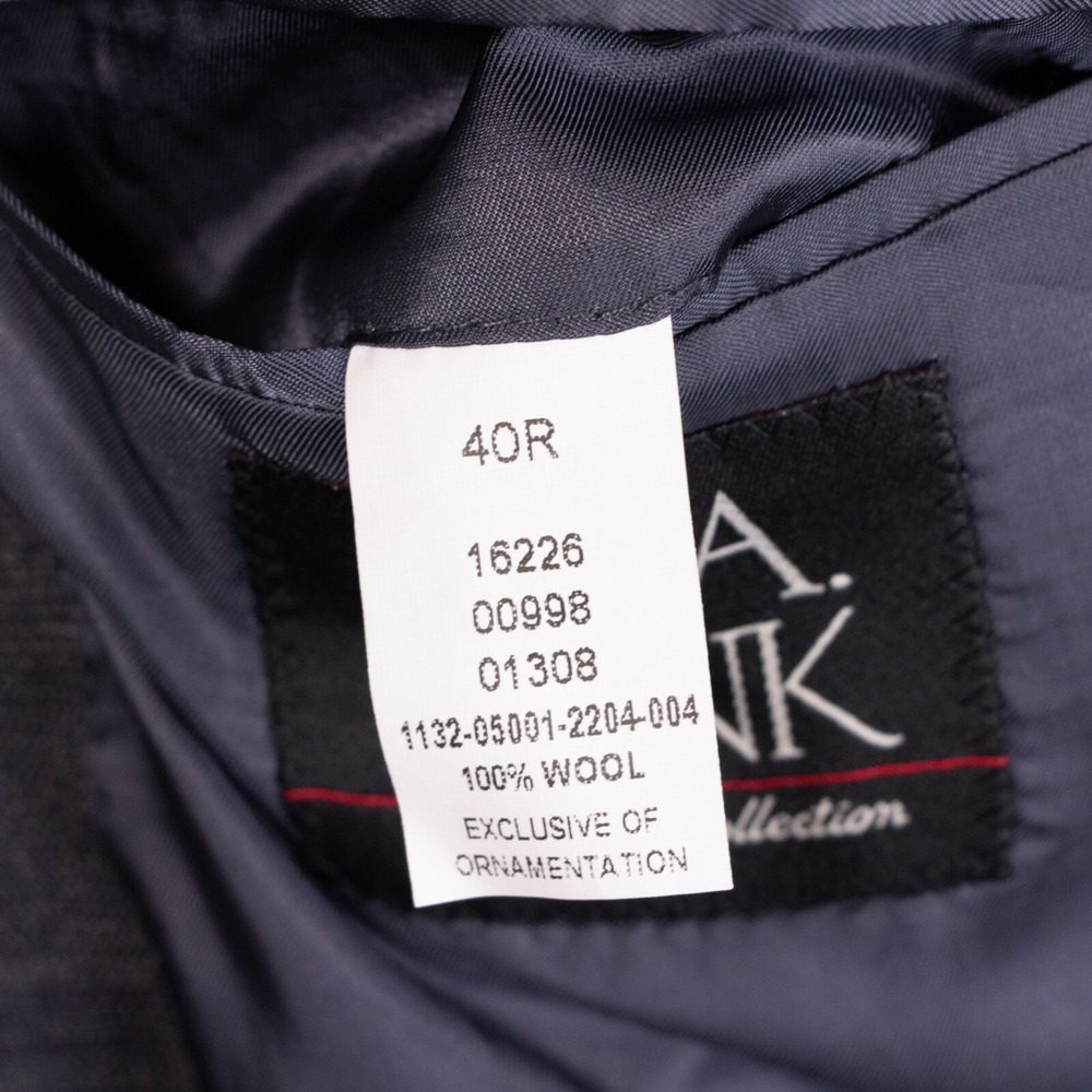 NWT Jos A Bank Mens 40R Gray Check 2btn Wool Sport Coat Jacket‎ MSRP $595 - Picture 10 of 11